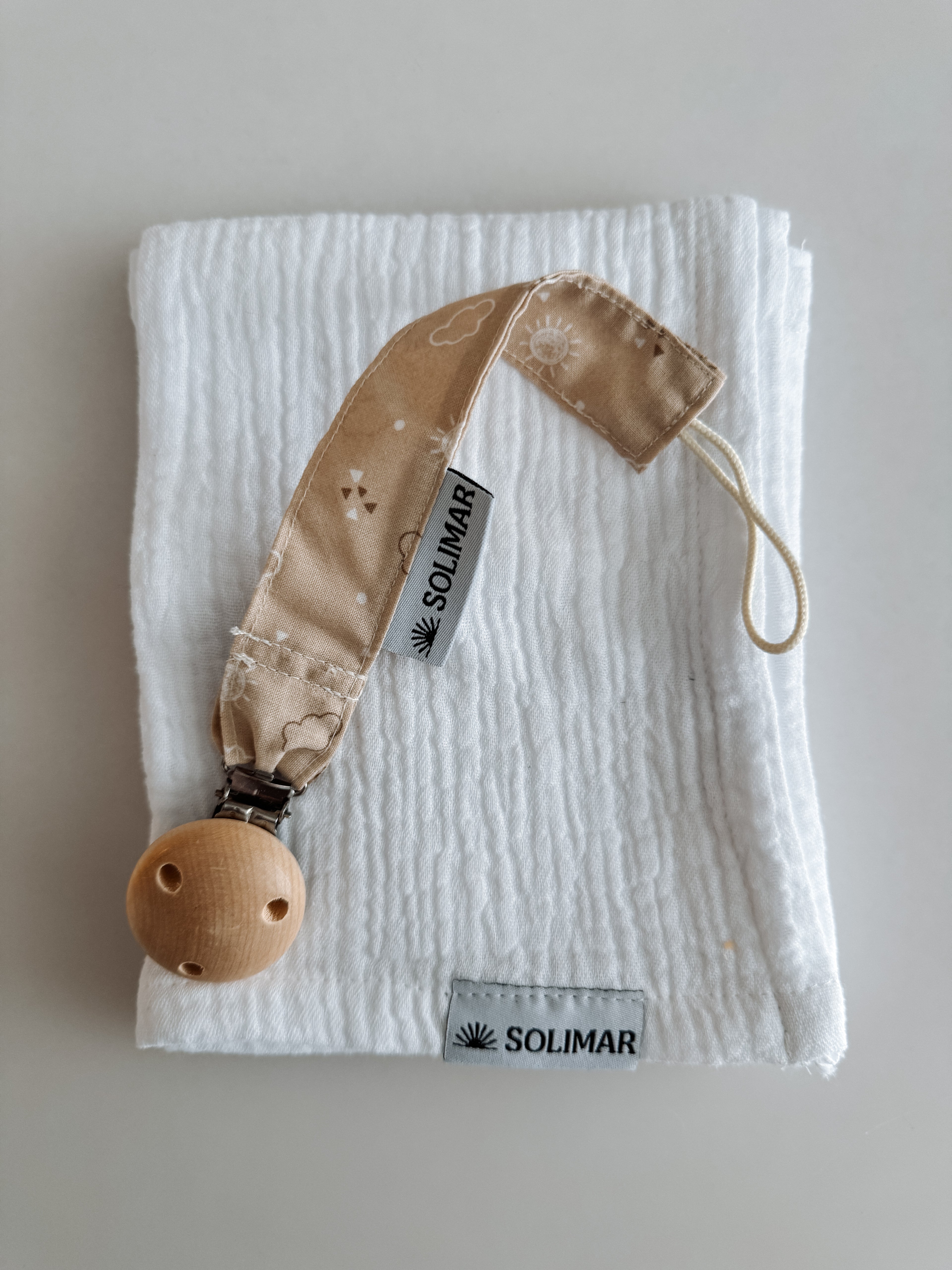 Duo Attache-lolette et Lange - Ciel Serein et Blanc Câlin