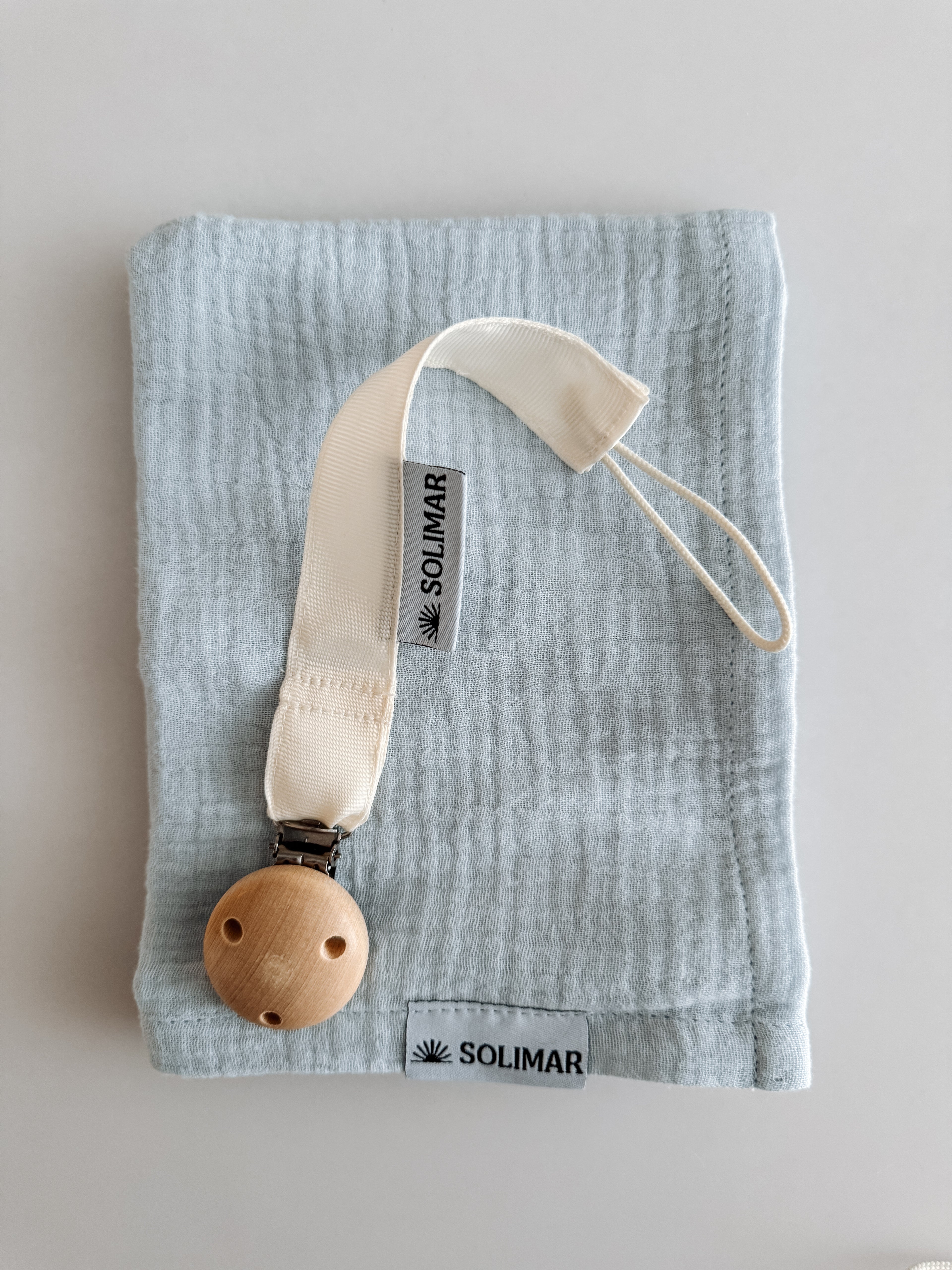 Duo Attache-lolette et Lange - Vanille Douce et Ciel Bleu